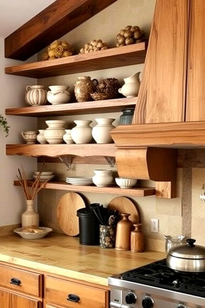 Rustic Open Shelving - 22 Earthy Kitchen Ideas