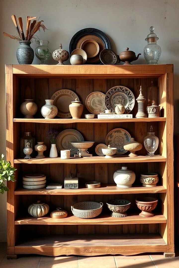 Rustic Open Shelving - 22 Boho Decor Ideas