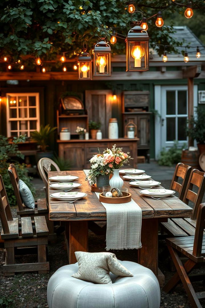 Rustic Outdoor Dining - 22 Outdoor Living Room Ideas