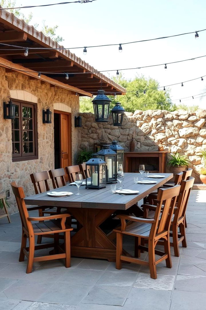 Rustic Outdoor Dining - 22 Backyard Patio Ideas