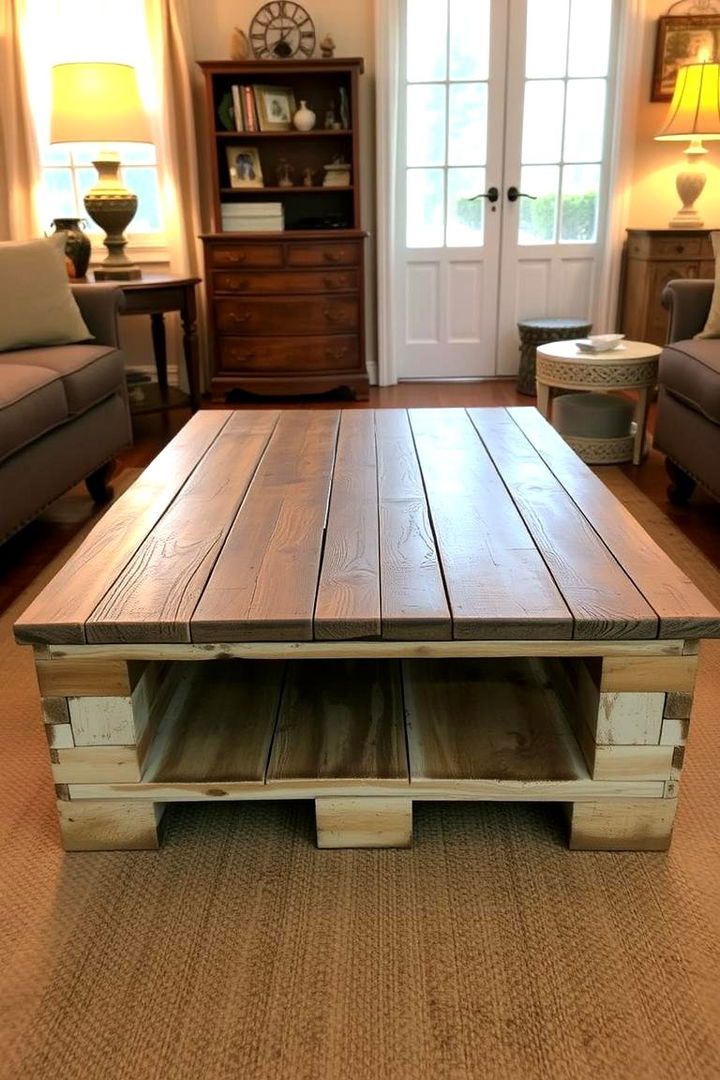 Rustic Pallet Coffee Table - 22 Pallet Furniture Ideas