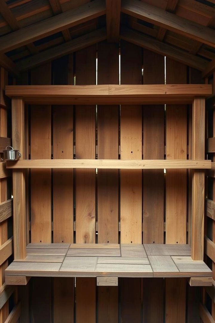 Rustic Pallet Shelving Design - 22 Shed Shelving Ideas