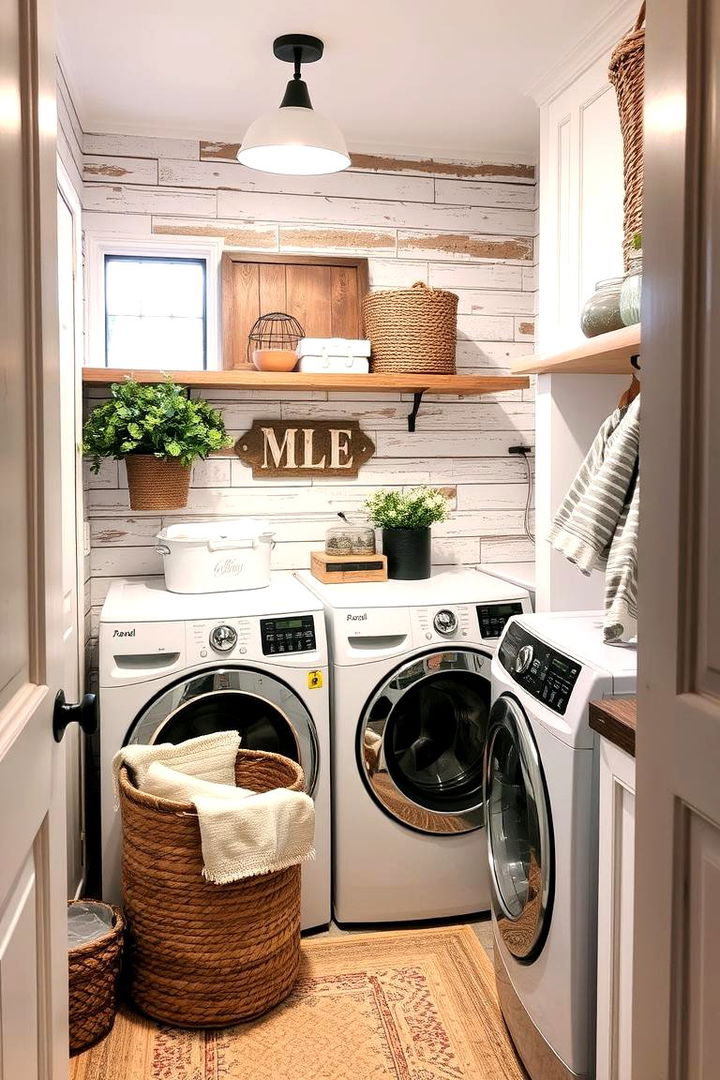 Rustic Patterns Merged with Farmhouse Textures - 22 Rustic Laundry Room Ideas