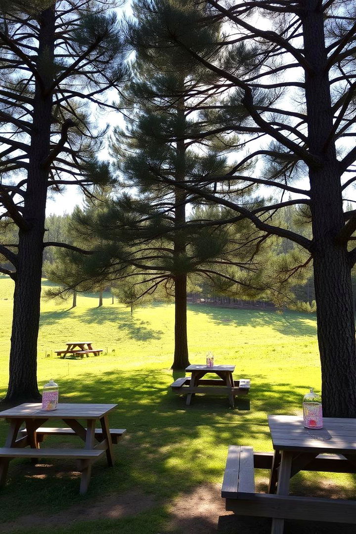 Rustic Pine Picnic Area - 22 Pine Tree Landscape Ideas