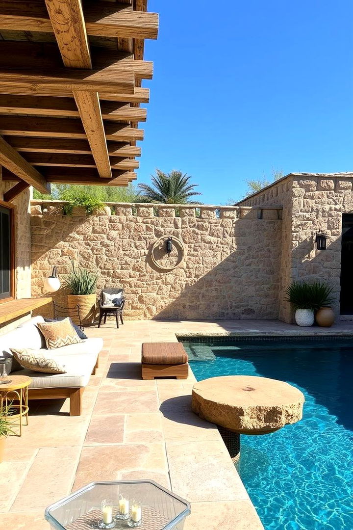 Rustic Poolside Lounge - 22 Pool Patio Ideas