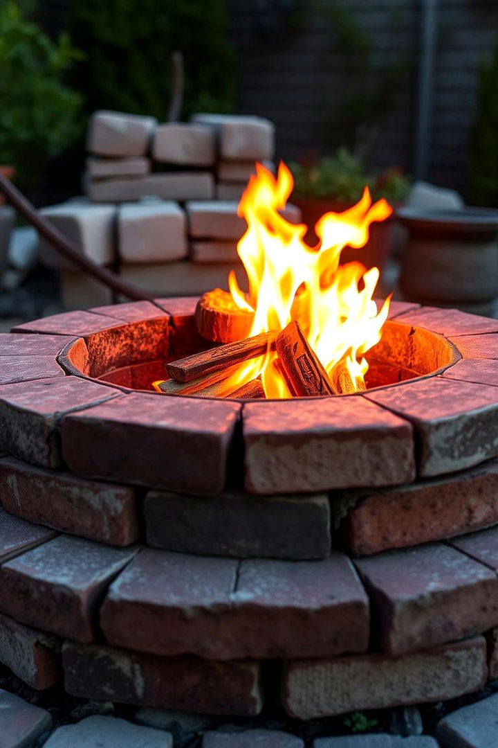 Rustic Reclaimed Brick Look - 22 Brick Fire Pit Ideas