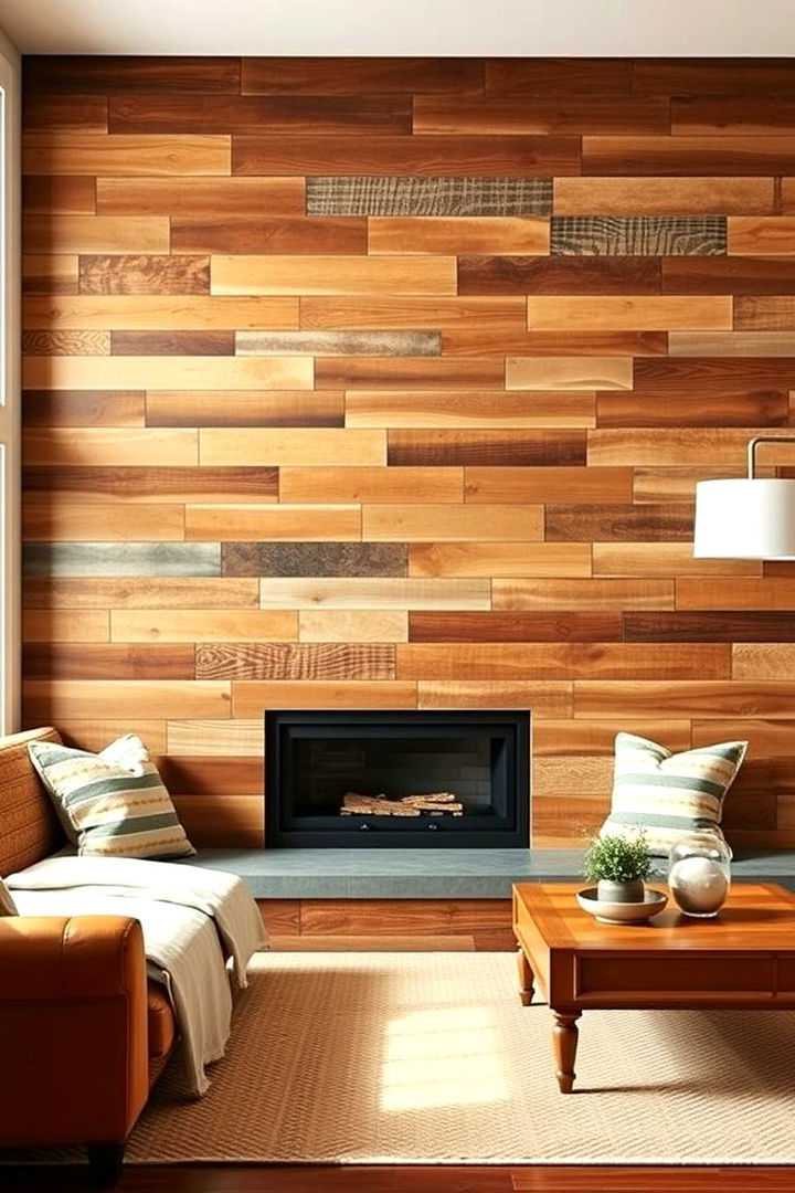 Rustic Reclaimed Wood - 22 Living Room Accent Wall Ideas