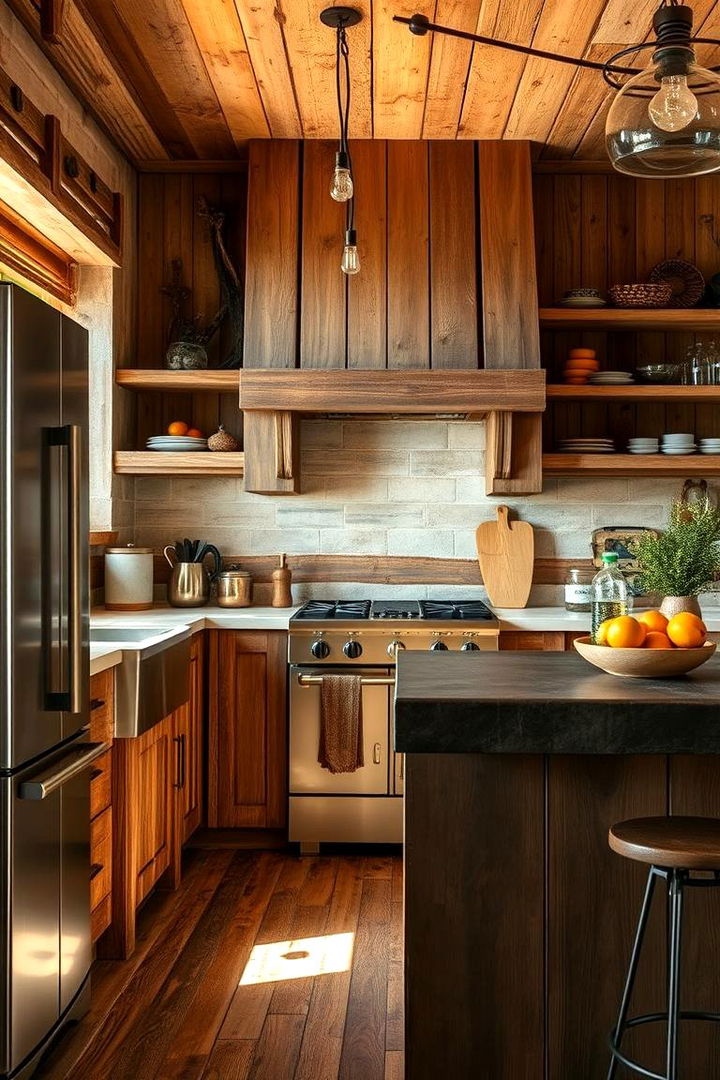 Rustic Reclaimed Wood Accents - 22 Country Kitchen Ideas