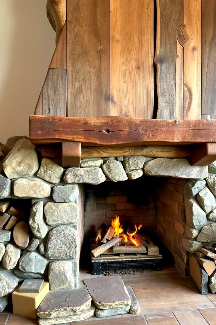 Rustic Reclaimed Wood Accents - 22 French Country Fireplace Ideas