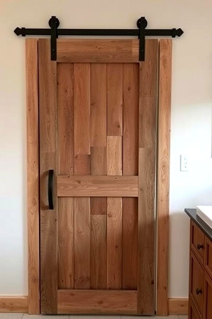 Rustic Reclaimed Wood Barn Door - 22 Bathroom Door Ideas