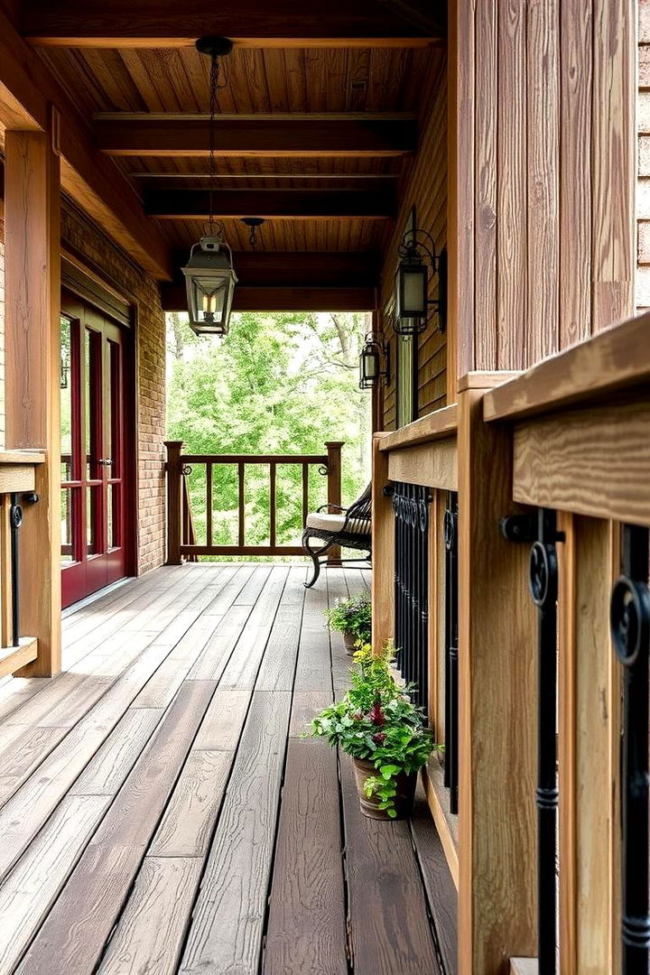 Rustic Reclaimed Wood Charm - 22 Front Porch Deck Ideas