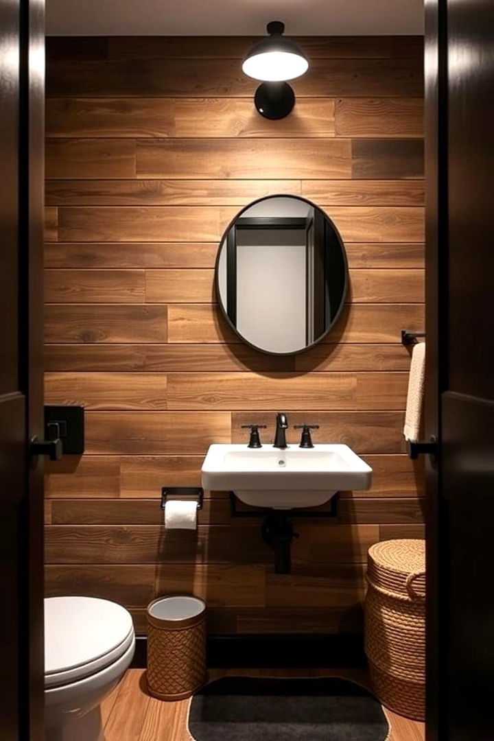 Rustic Reclaimed Wood Charm - 22 Black and Wood Bathroom Ideas