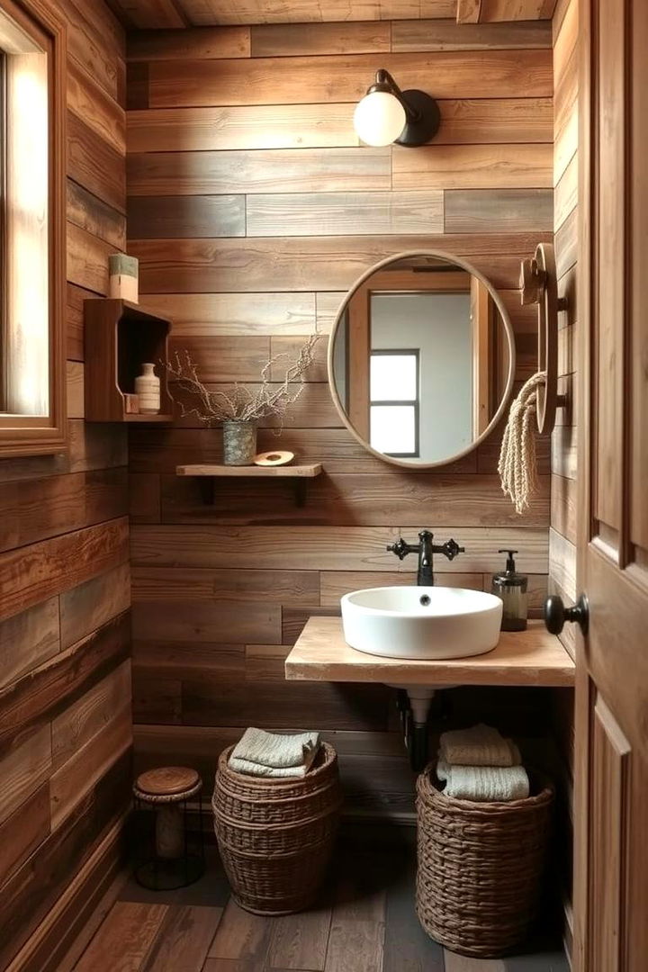 Rustic Reclaimed Wood Panels for a Vintage Appeal - 22 Bathroom Wall Paneling Ideas