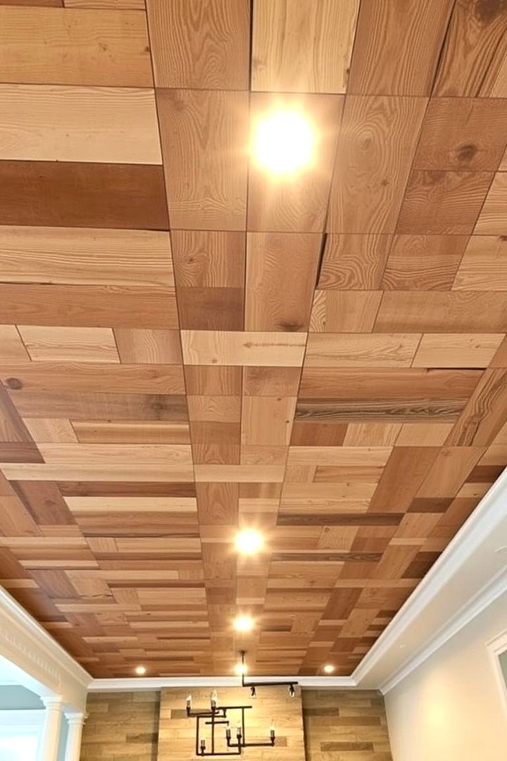 Rustic Reclaimed Wood Panels - 22 Basement Ceiling Ideas