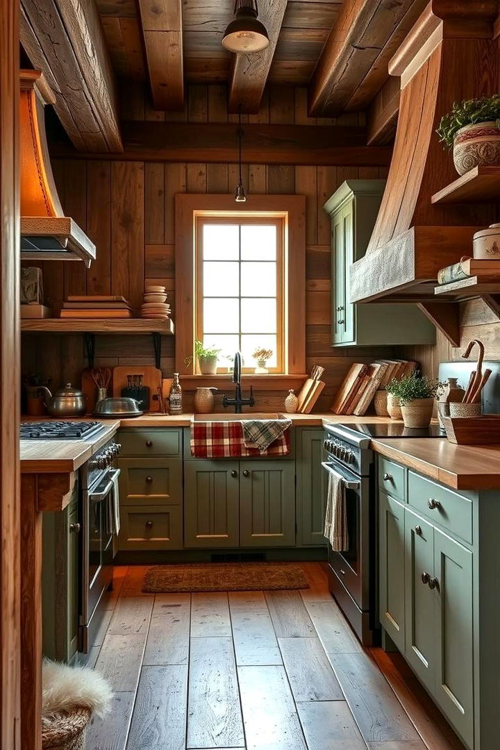 Rustic Reclaimed Wood Vibe - 22 Green and Brown Kitchen Ideas