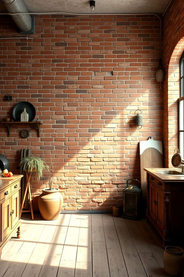 Rustic Red Brick Feature - 22 Brick Accent Wall Ideas