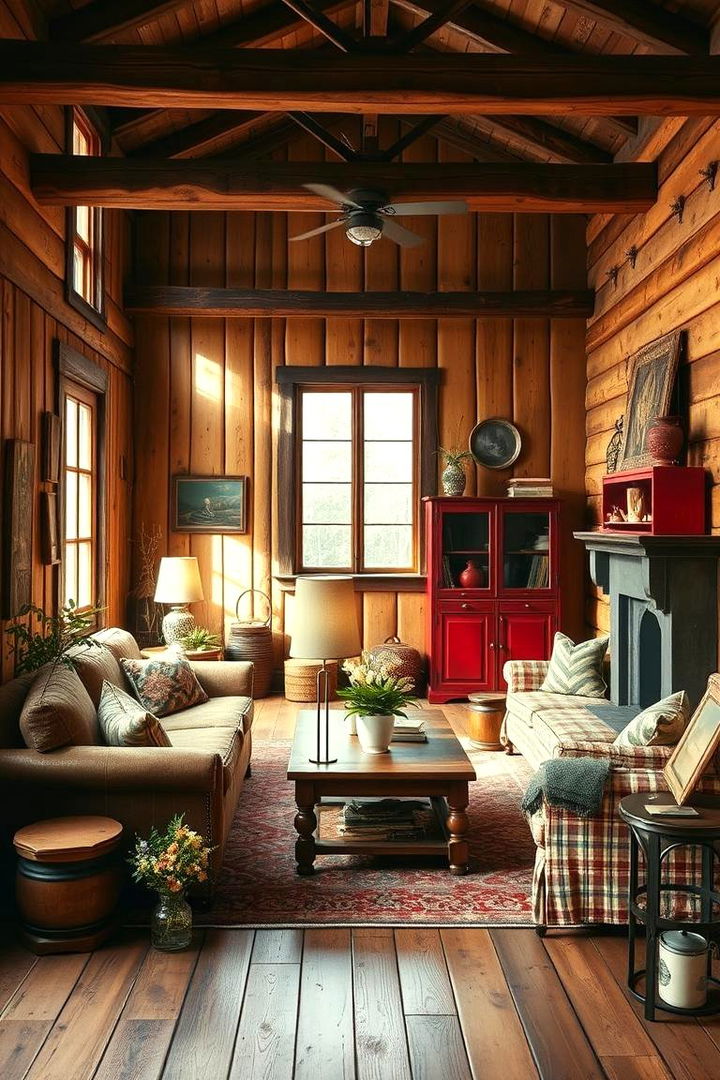 Rustic Red Charm - 22 Red Living Room Ideas