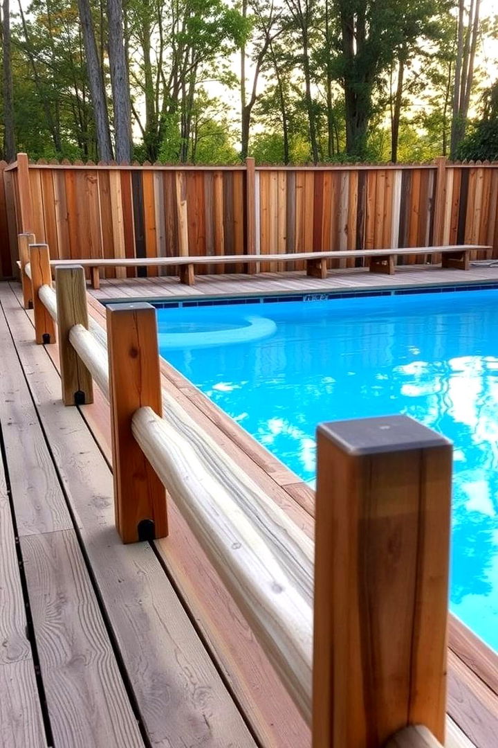 Rustic Repurposed Wood - 22 Pool Deck Railing Ideas