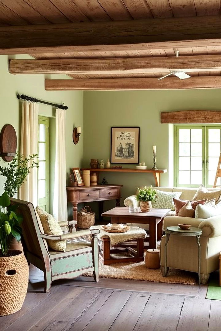 Rustic Retreat Ambiance - 22 Light Green Bedroom Ideas