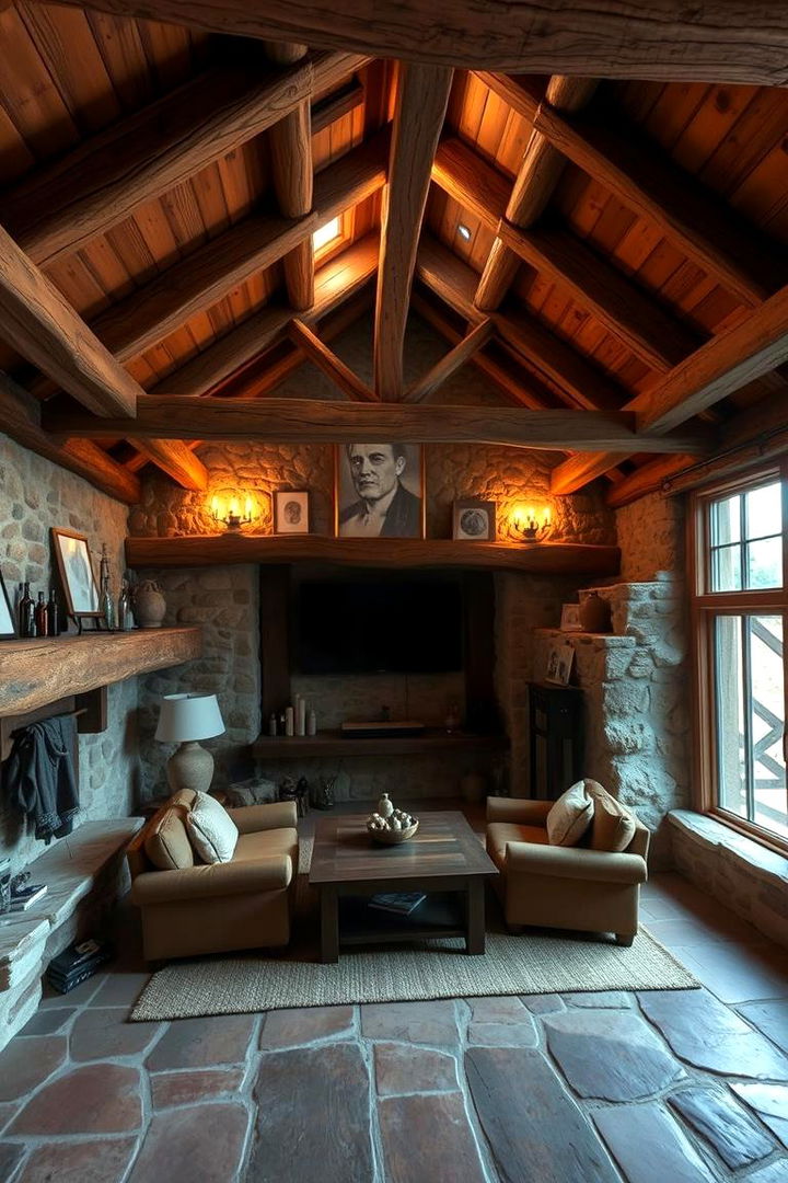 Rustic Retreat Setting - 22 Man Cave Living Room Ideas