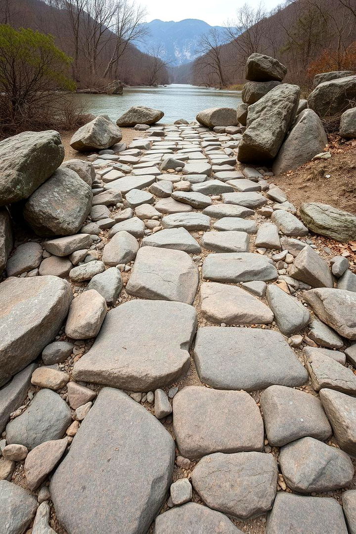 Rustic River Rock Trails - 22 Rock Walkway Ideas