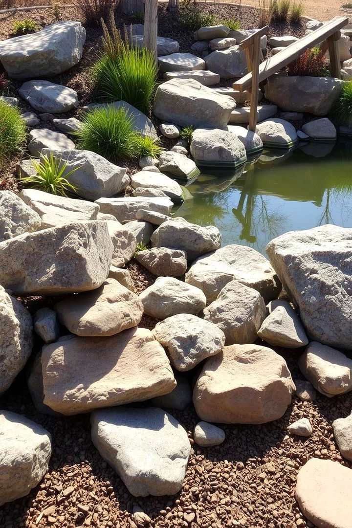 Rustic Rock Garden Accent - 22 Pond Landscaping Ideas