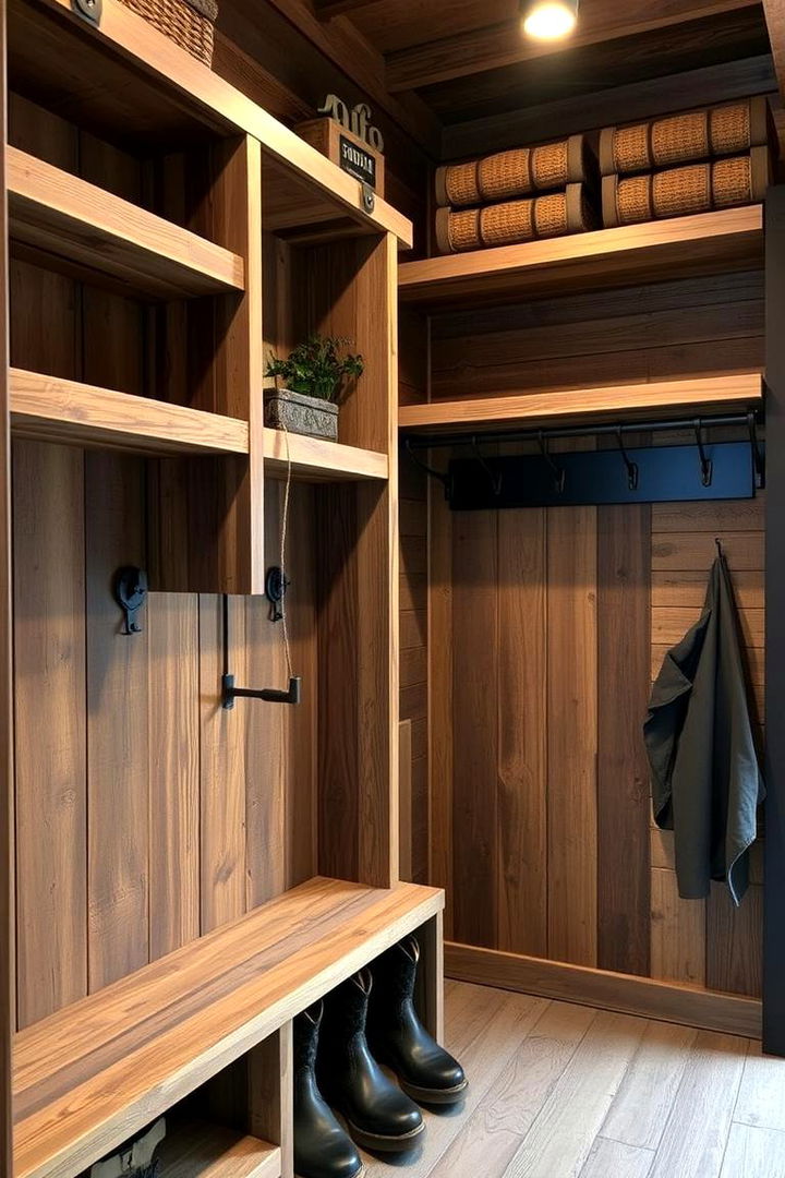 Rustic Shelving Units - 22 Boot Room Ideas