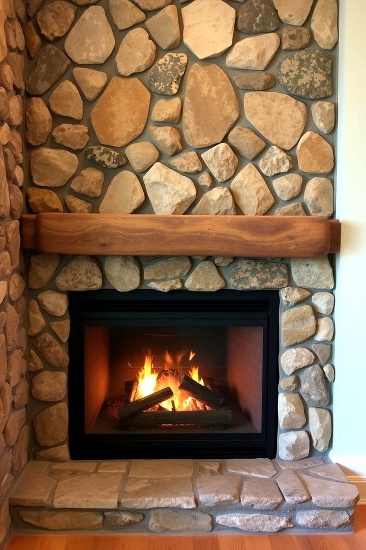 Rustic Stone Accent Corner Fireplace - 22 Corner Fireplace Ideas