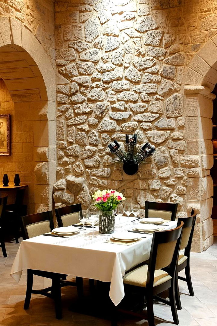 Rustic Stone Accents - 22 spanish style dining room ideas