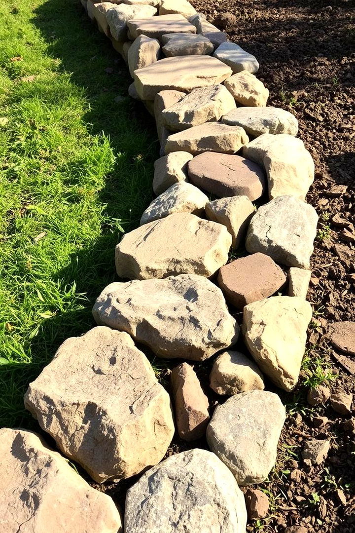 Rustic Stone Edges - 22 Modern Garden Edging Ideas