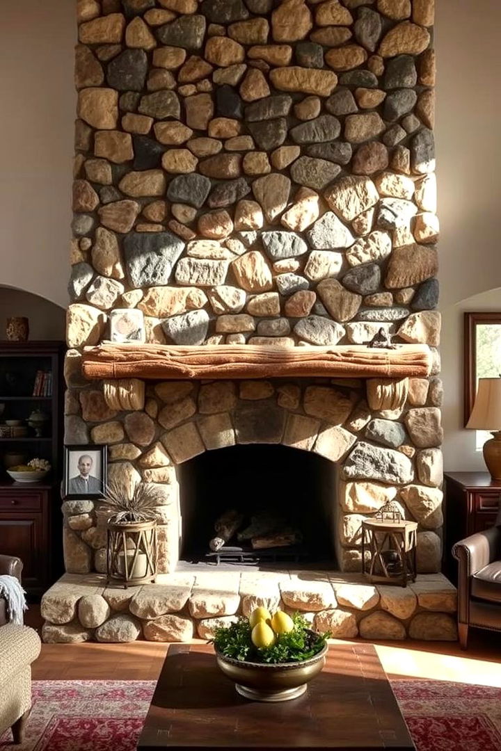 Rustic Stone Fireplace - 22 Fireplace Ideas