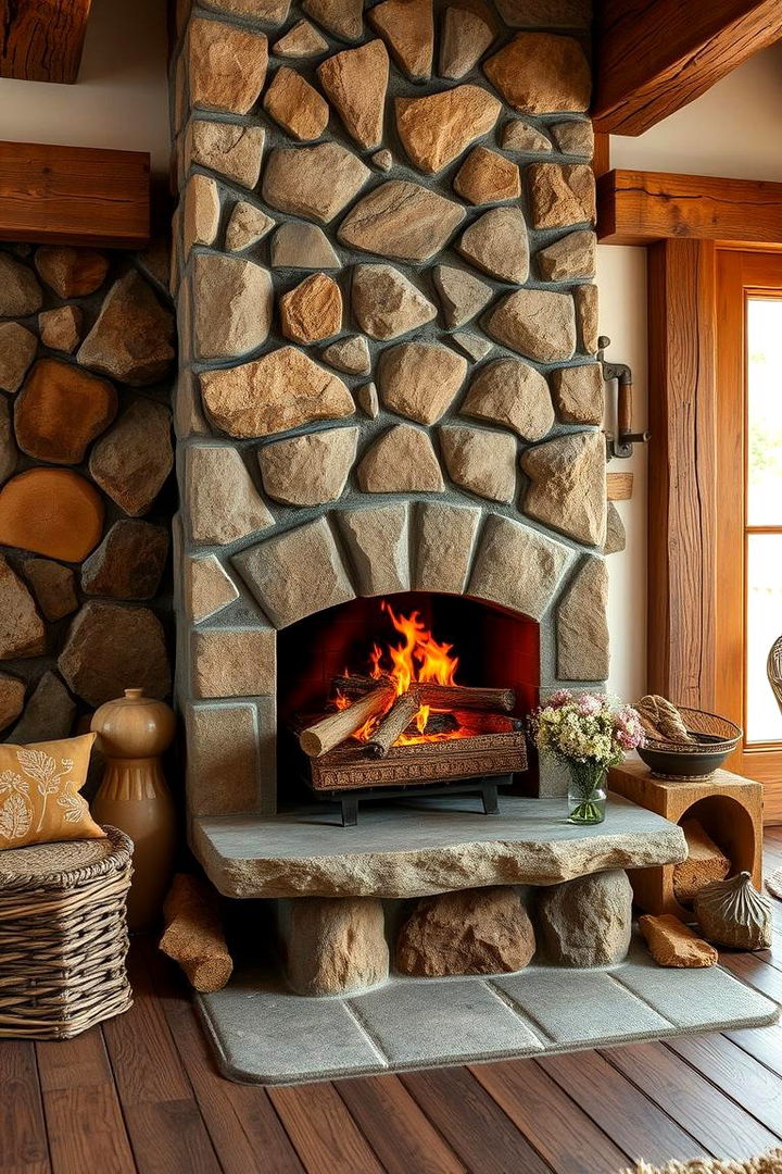 Rustic Stone Log Burner - 22 Log Burner Ideas