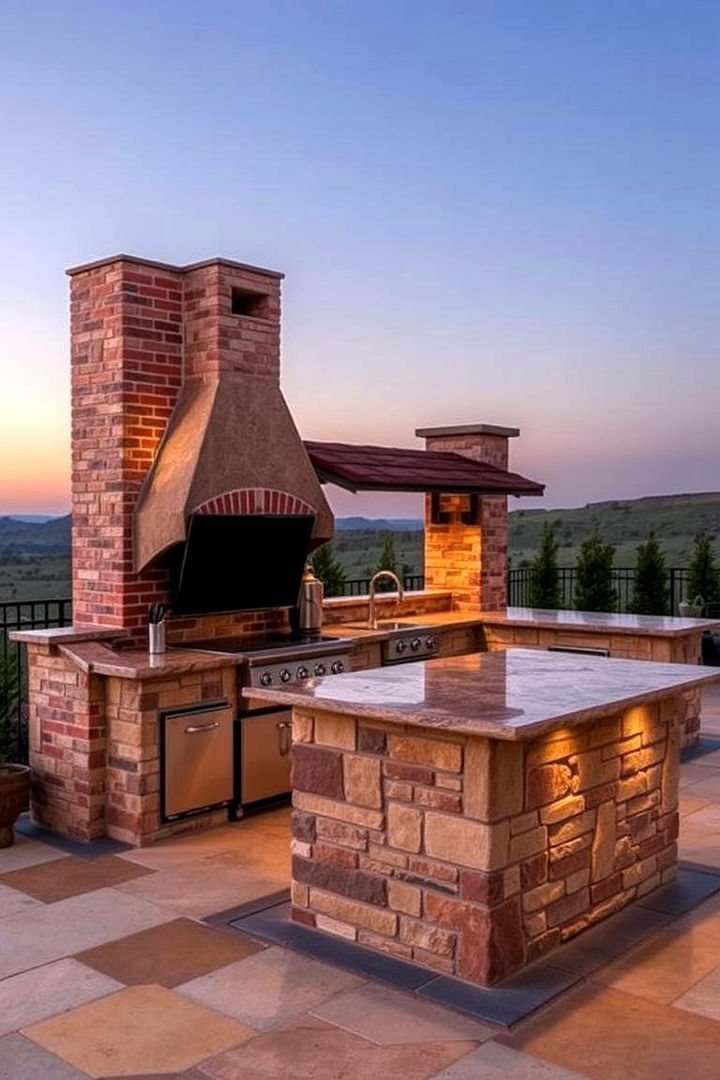 Rustic Stone Oasis - 22 Outdoor Kitchen Island Ideas