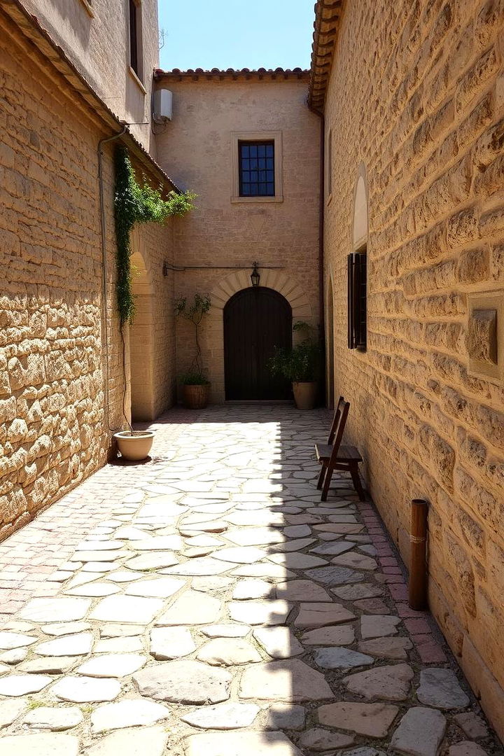 Rustic Stone Pavers and Cobblestones - 22 Spanish Courtyard Ideas