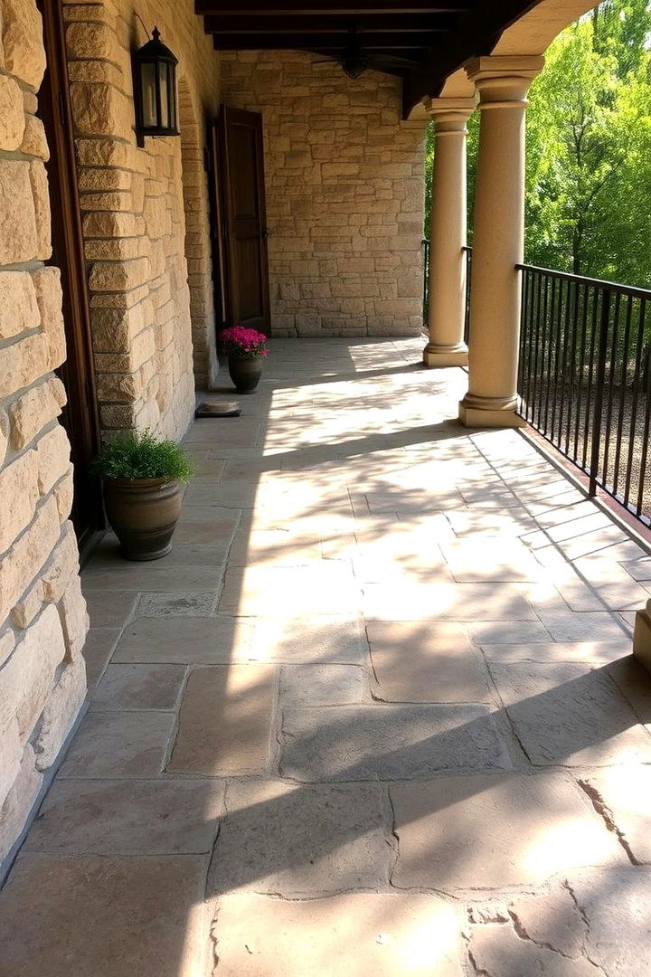 Rustic Stone Texture - 22 Front Porch Tile Ideas