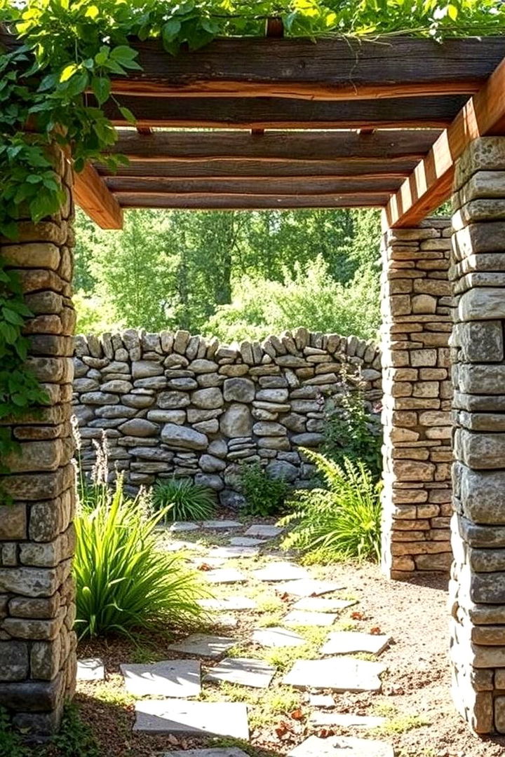 Rustic Stone Trellis - 22 Trellis Ideas
