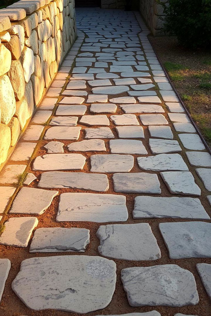 Rustic Stone Walkway - 22 Paver Walkway Ideas