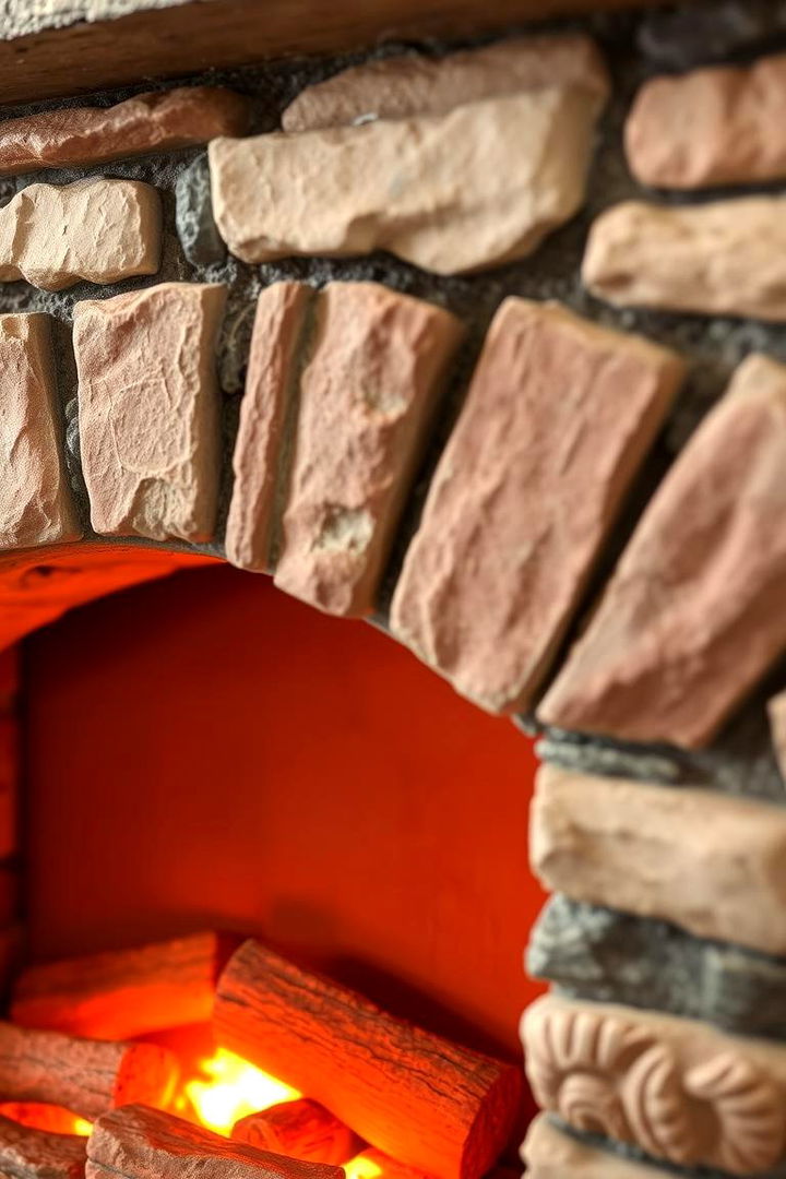 Rustic Stone and Brick Look - 22 Faux Fireplace Ideas