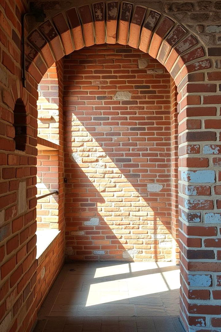 Rustic Terracotta Brick with Soft Pale Blue Highlights - 22 Exterior Brick and Paint Color Combinations