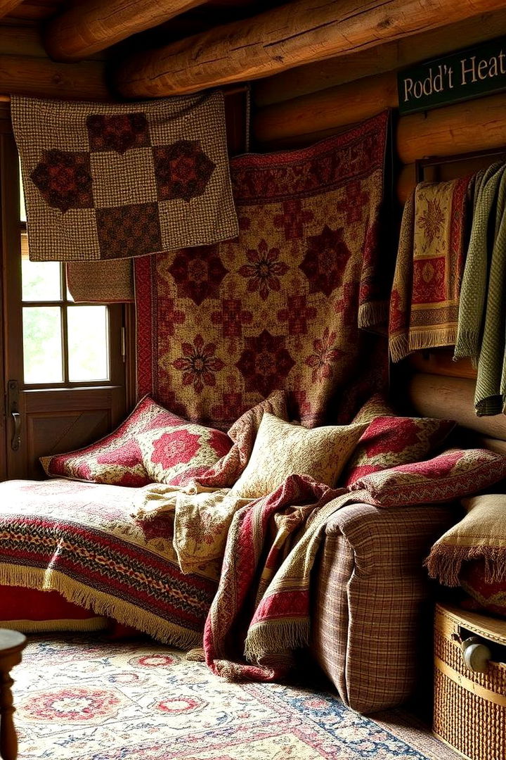 Rustic Textiles and Quilts - 22 Rustic Interior Design Ideas