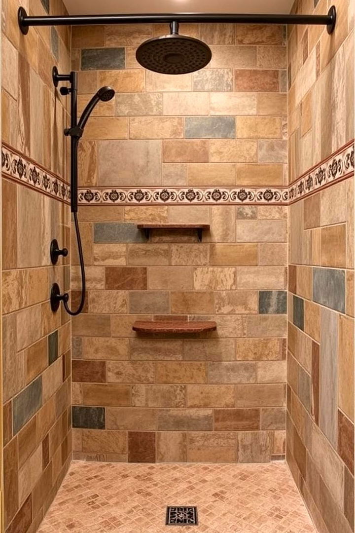 Rustic Tile Patterns - 22 Rustic Walk-in Shower Ideas