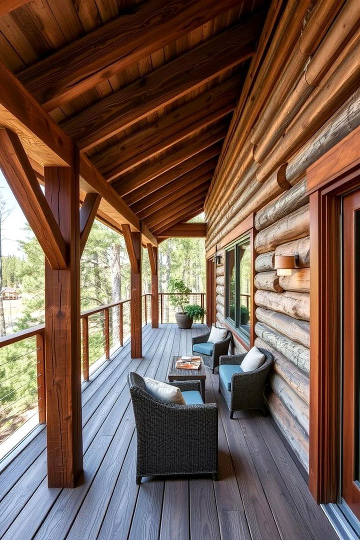 Rustic Timber Roof Craftsmanship - 22 Deck Roof Ideas