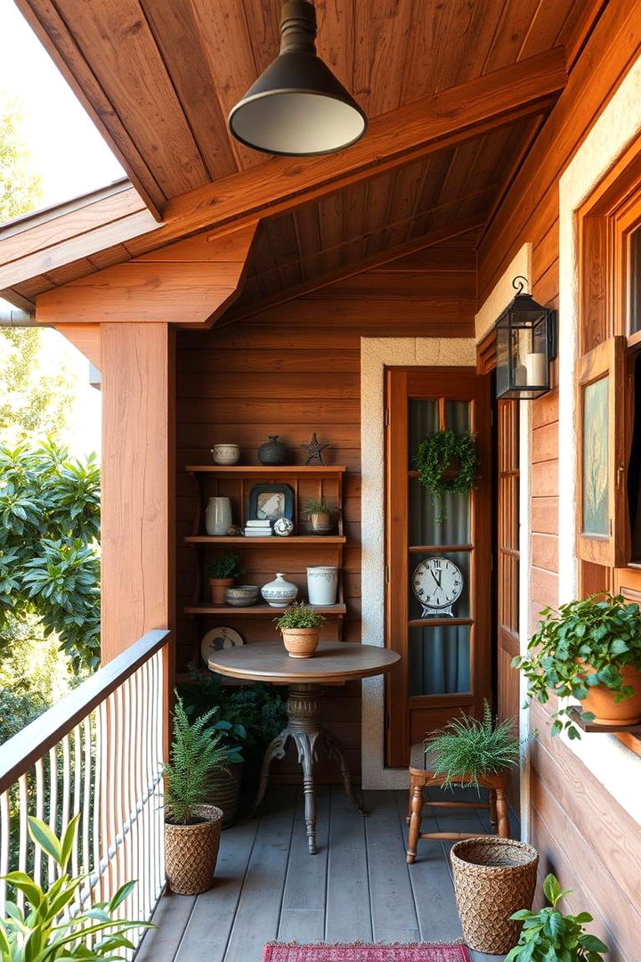 Rustic Touches for Warmth - 22 Small Balcony Ideas