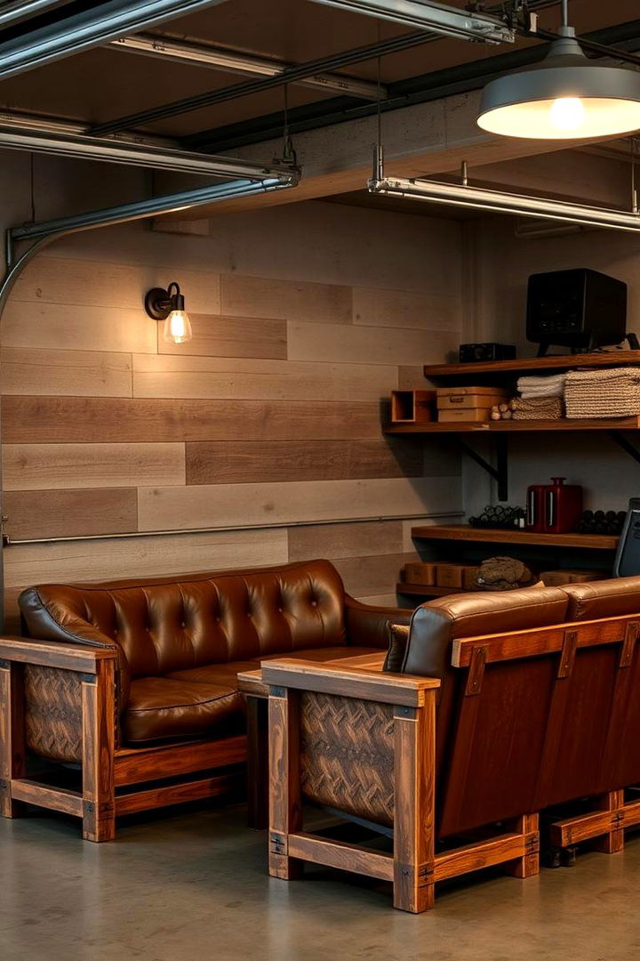 Rustic Upholstered Seating - 22 Rustic Garage Ideas