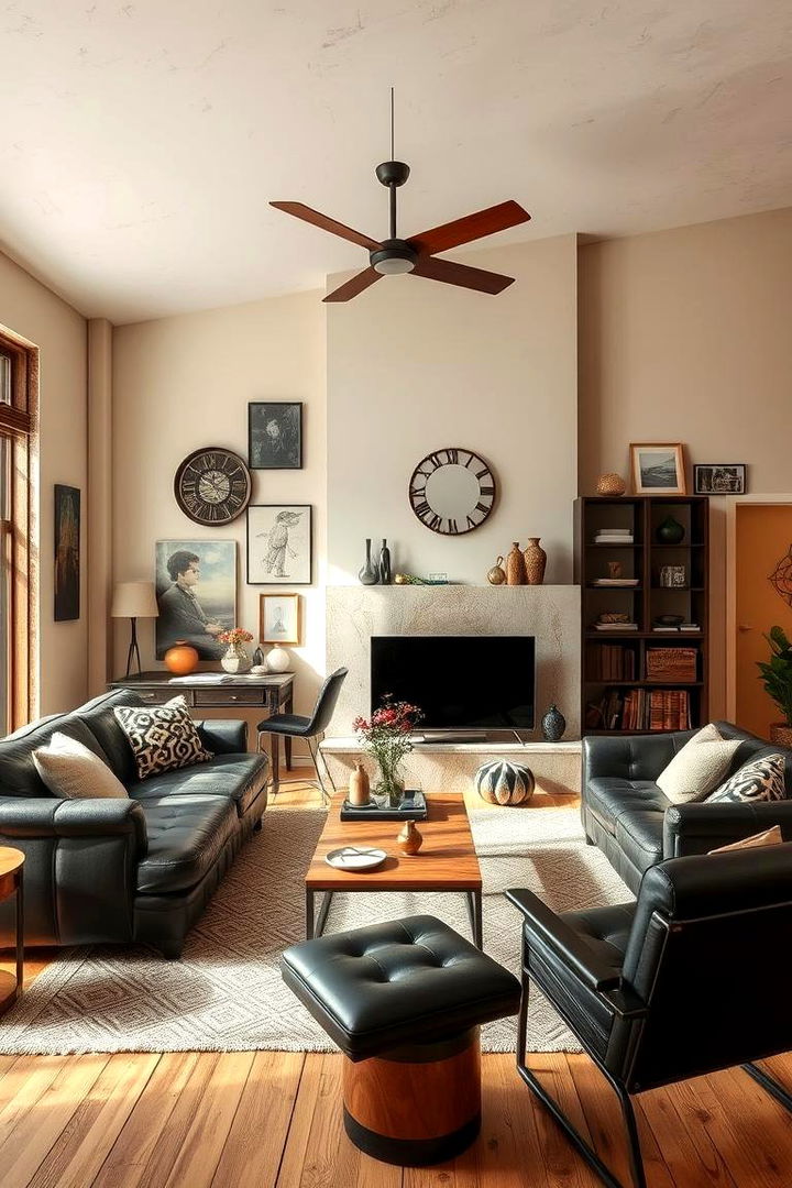 Rustic Urban Harmony - 22 Black and Beige Living Room Ideas