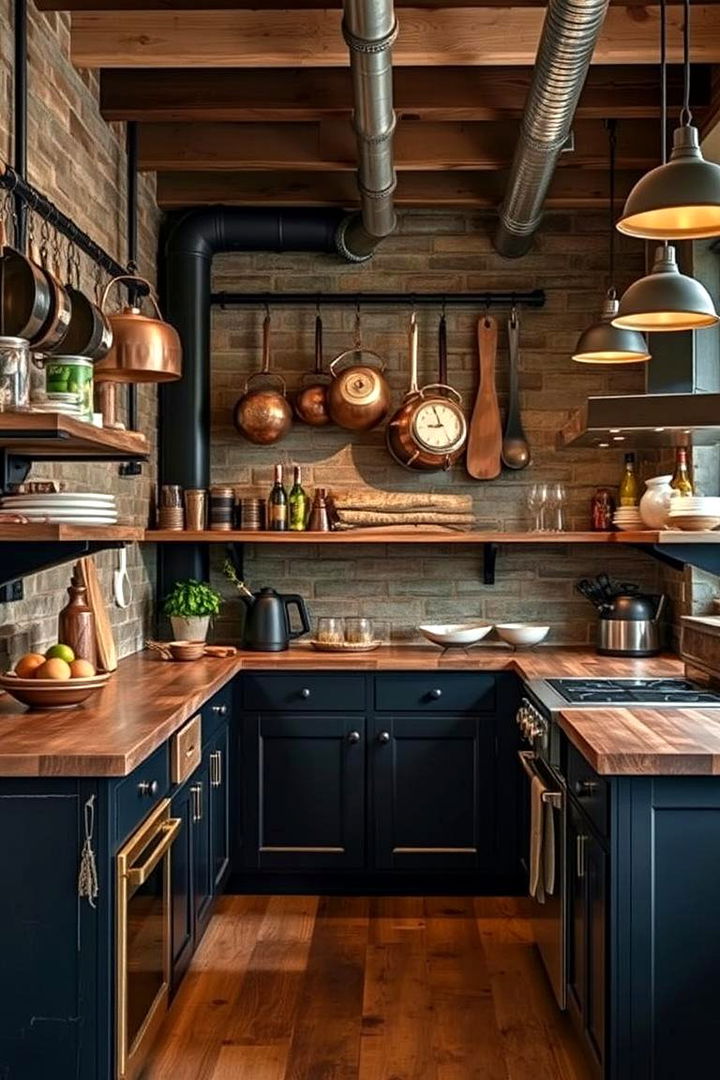 Rustic Urban Kitchen - 22 black and copper kitchen ideas