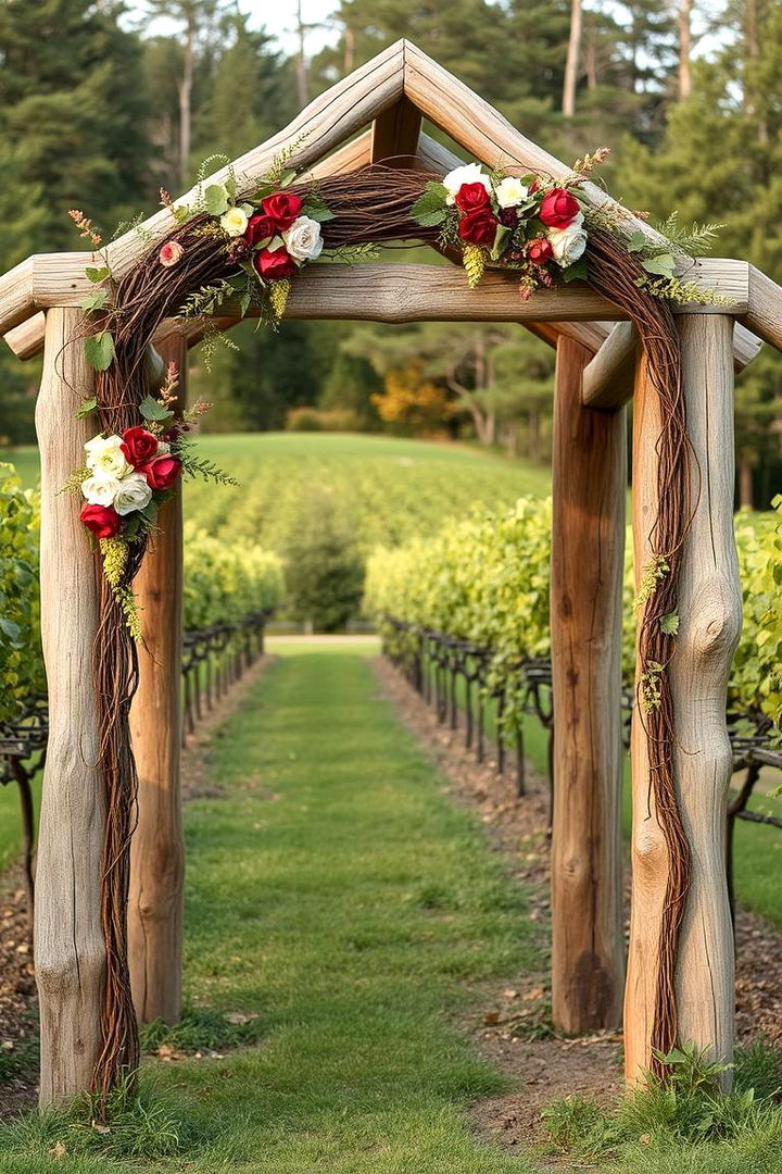 Rustic Vineyard Arch - 22 Wedding Arch Ideas