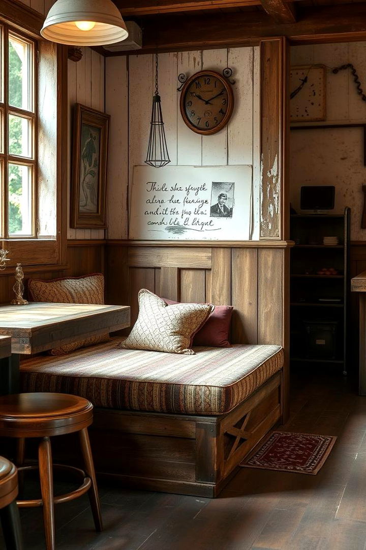 Rustic Vintage Banquette Seating - 22 Banquette Seating Ideas