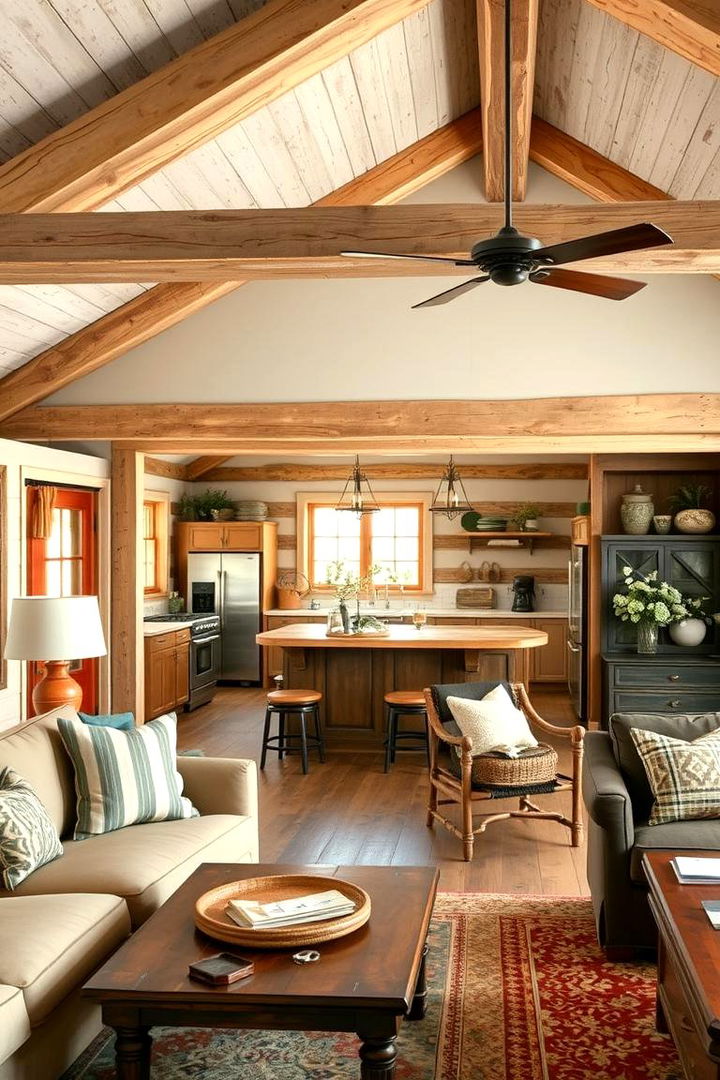 Rustic Warmth Fusion - 22 Open Kitchen Living Room Ideas