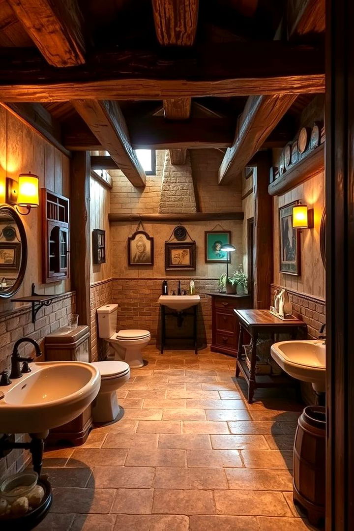 Rustic Warmth and Texture - 22 Restaurant Bathroom Ideas